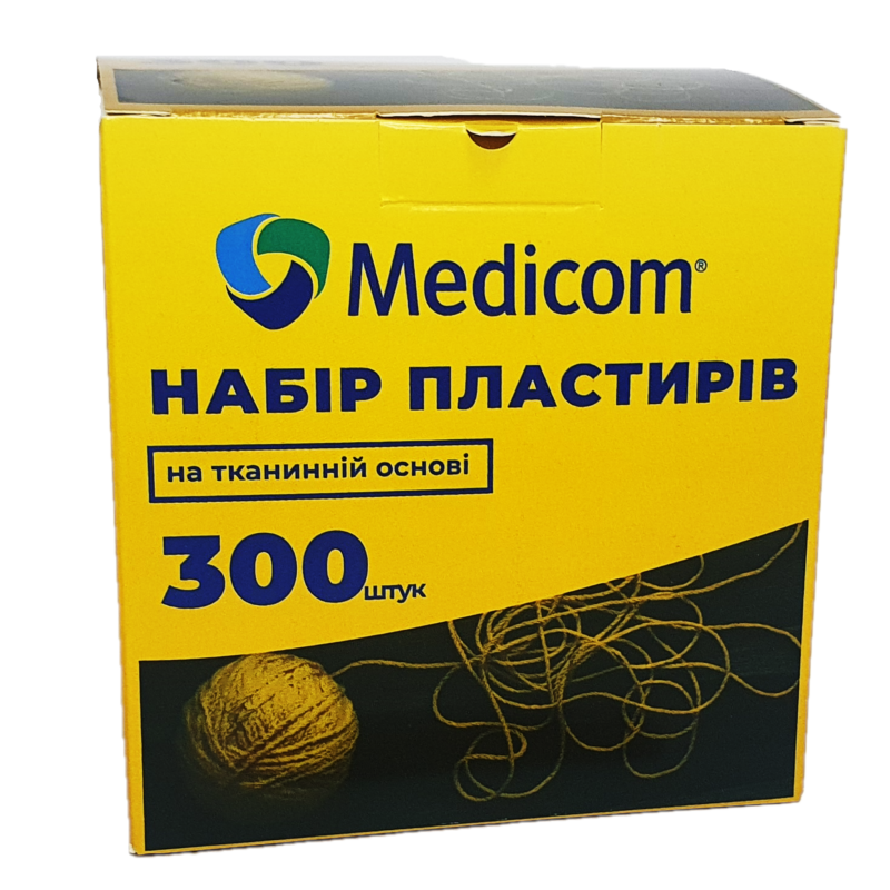 Набір пластирів MEDICOM®, 300 пластирів на тканинній основі, 19мм*72мм